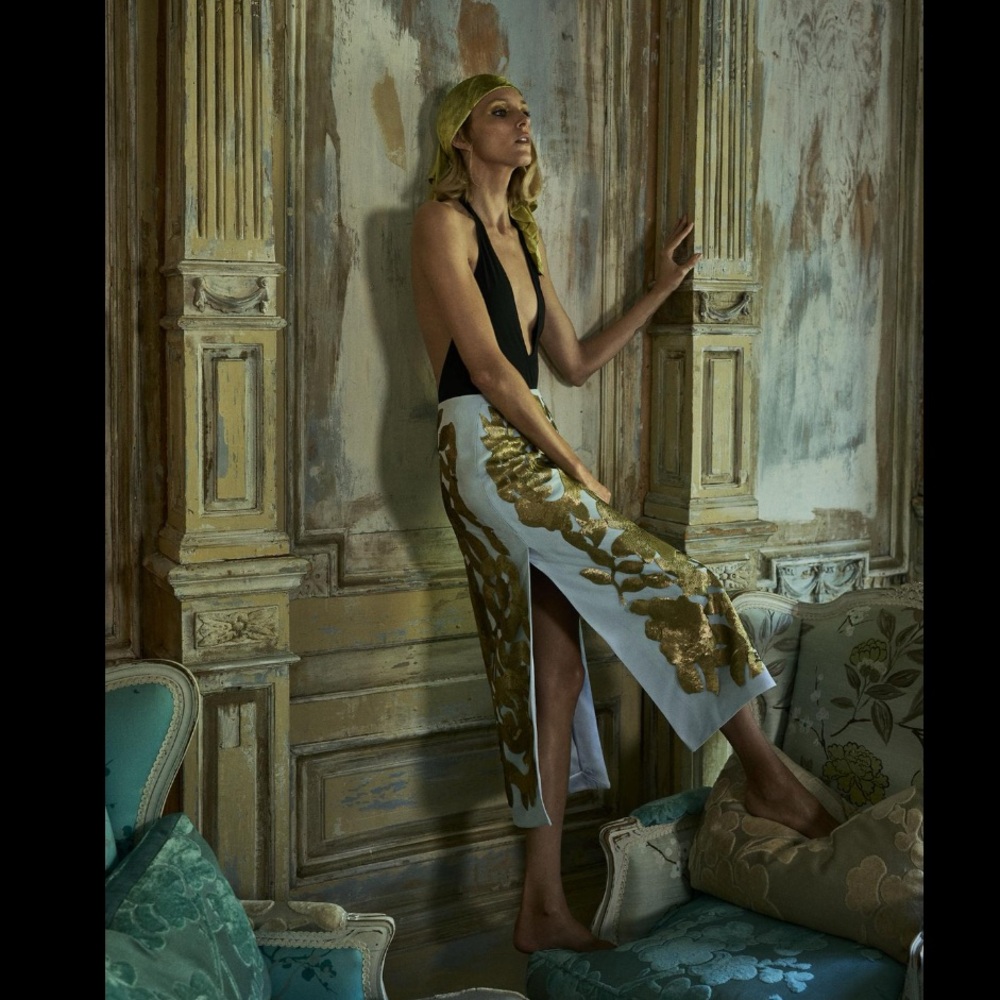 CONTRASTING SEQUIN SKIRT ZW COLLECTION
